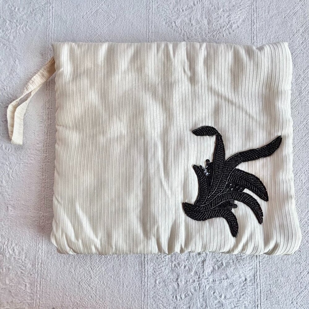 1940s Glamorous Lightweight Beaded Sequined Applique Muff Handwarmer